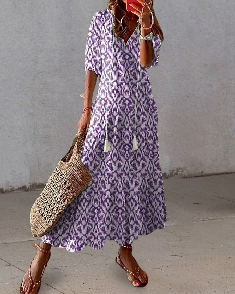 Ava Elegant Boho Dress with Tummy Cover Casual Dresses SOPHIE/CLAIRE Lilac S 