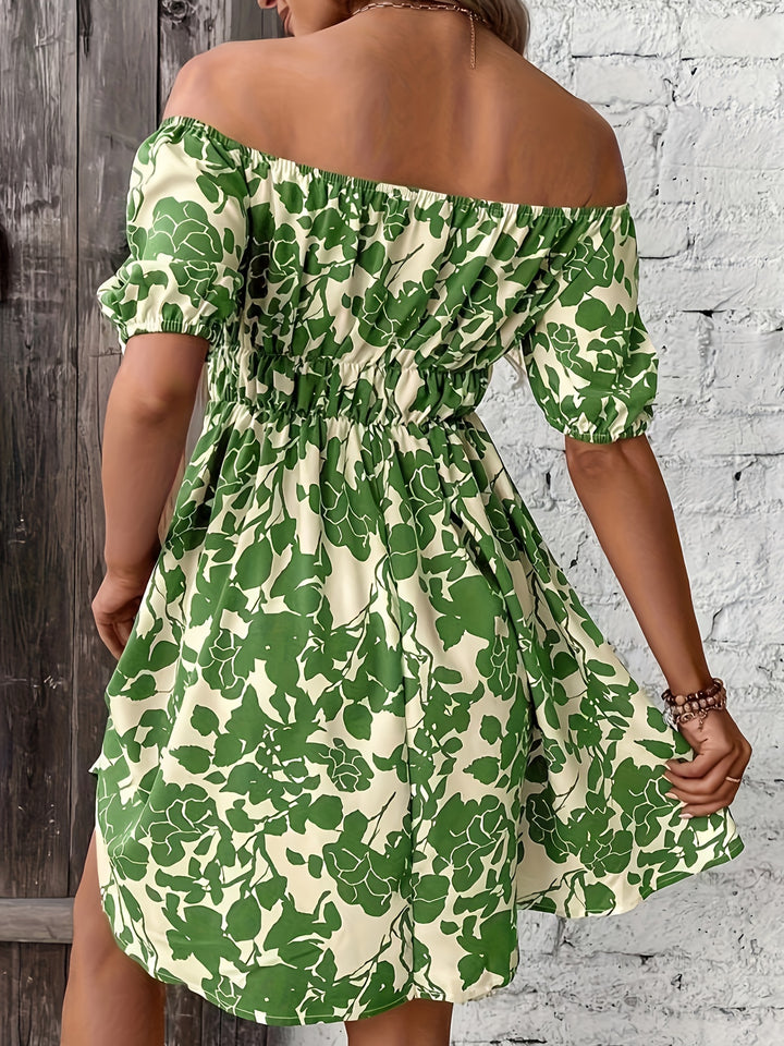 Pauline Floral Print Off Shoulder Dress