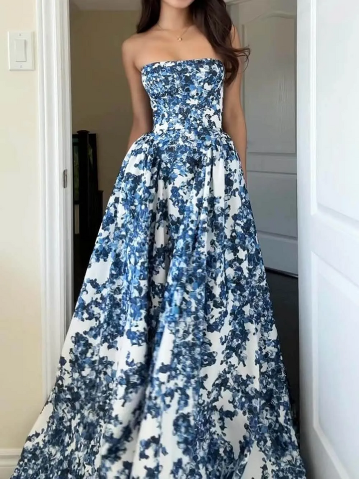 Bea Elegant Strapless Maxi Dress