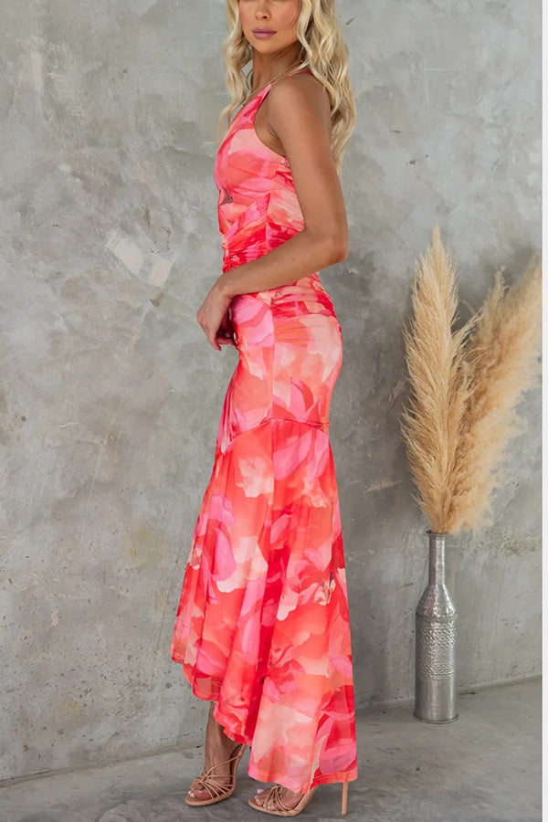 Reina Elegant One Shoulder Maxi Dress