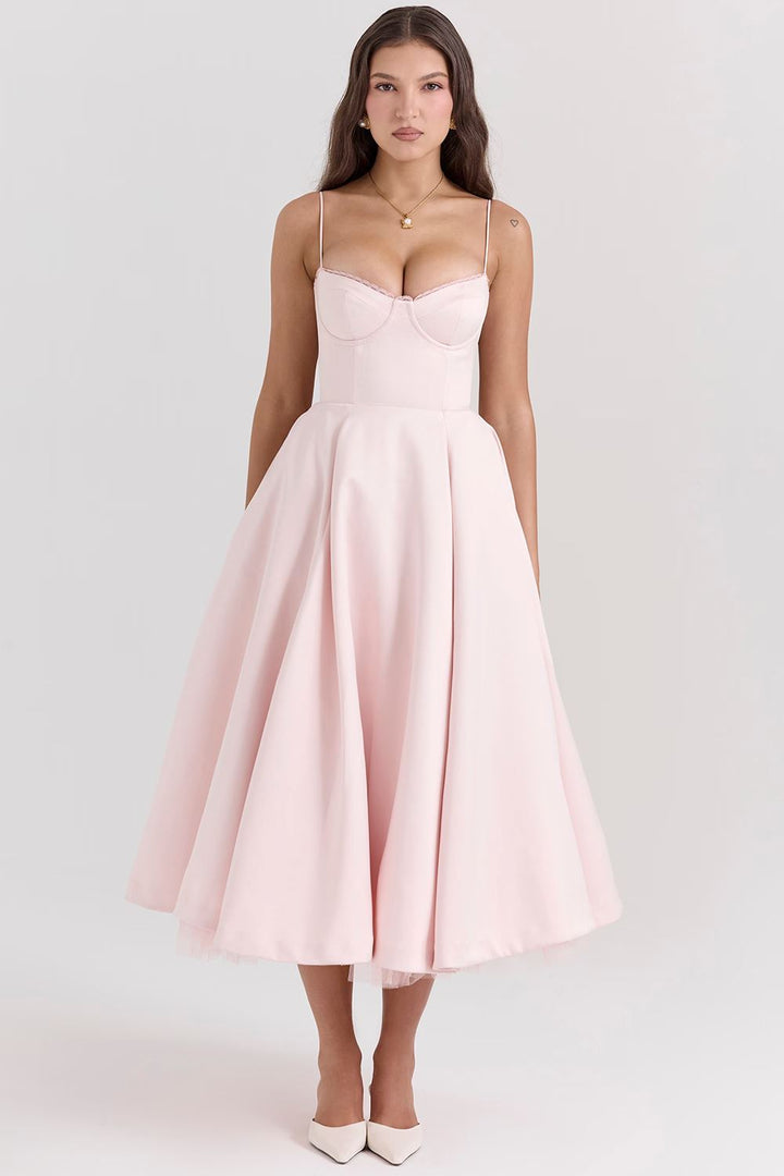 Vanessa Elegant Satin Party Dress DRESS/ATELIER Pink XS 