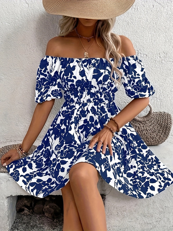 Pauline Floral Print Off Shoulder Dress