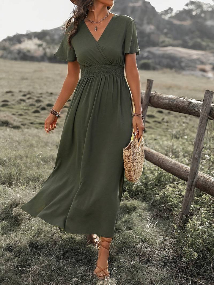 Jasmine Breezy Short Sleeved Green Dress