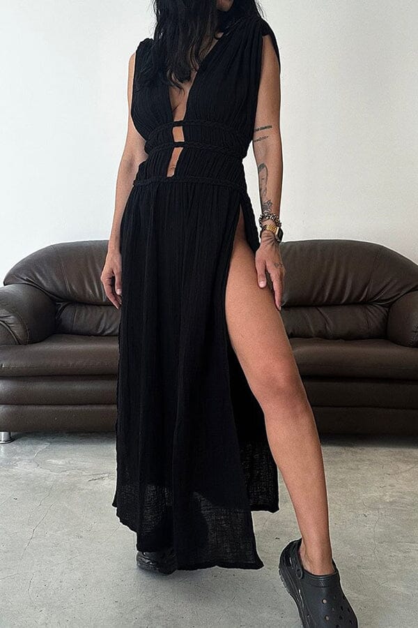 Myla Boho Maxi Dress Holiday vibes DRESS/ATELIER Black 4 - 6 (XS) 