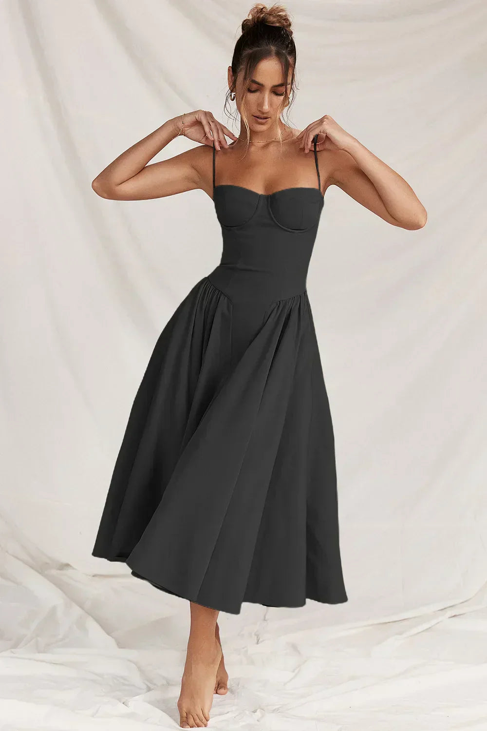 Eda Sleeveless Corset Midi Dress