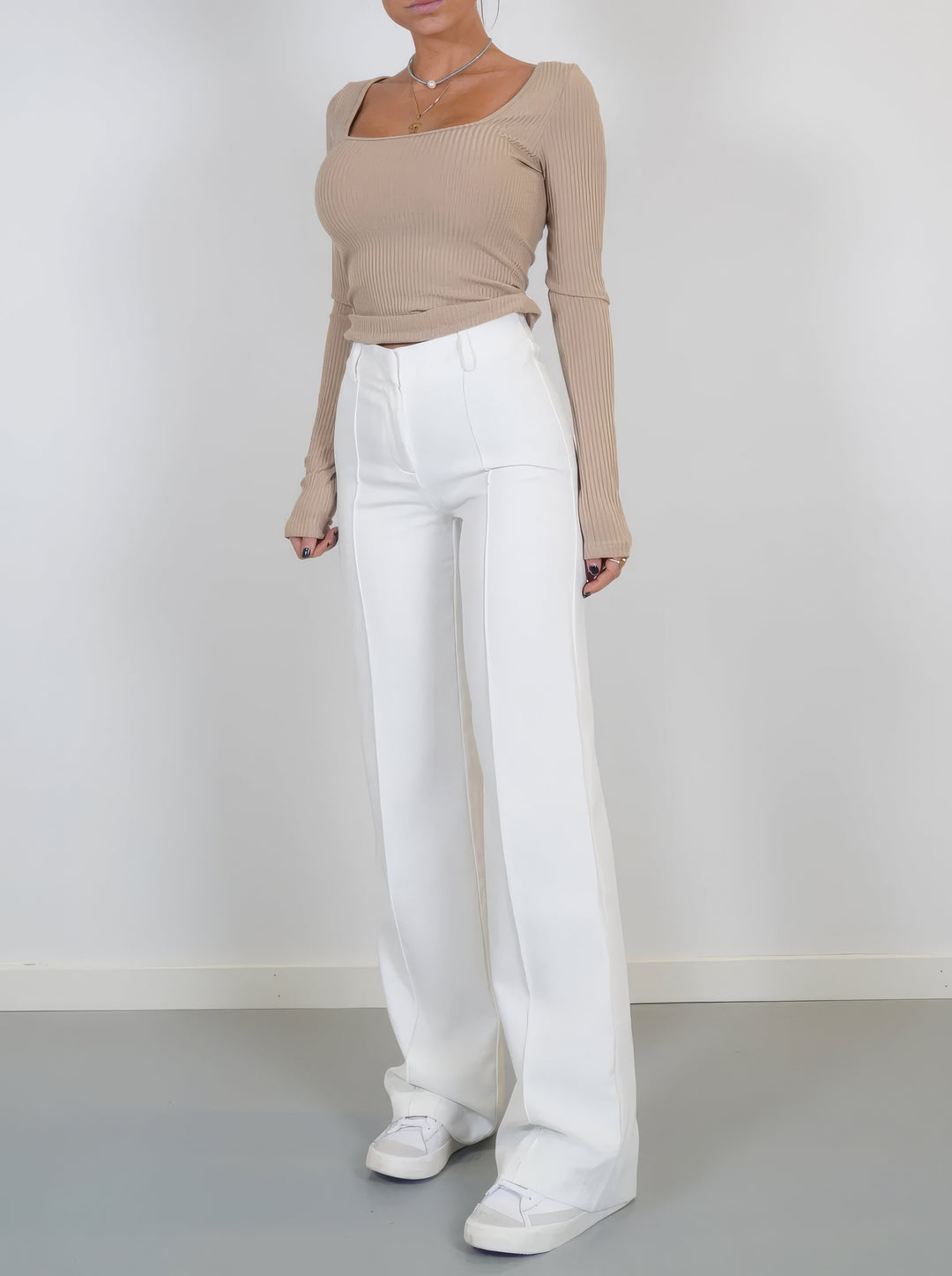 Lena Casual Wide-Leg Trousers autumn DRESS/ATELIER White S 