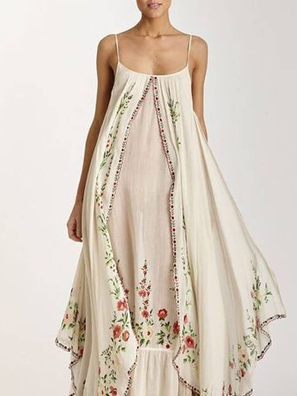 Round Neck Printed Swing Loose Long Dress Maxi Dresses JURKJESBOETIEK 