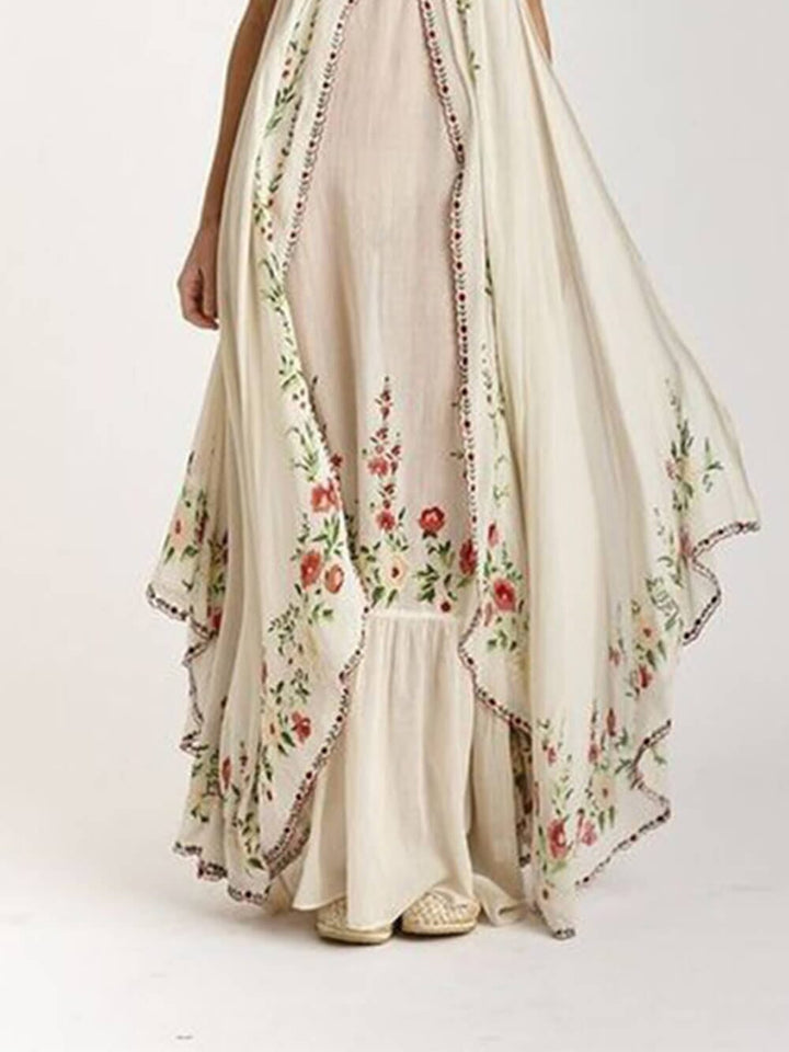 Round Neck Printed Swing Loose Long Dress Maxi Dresses JURKJESBOETIEK 