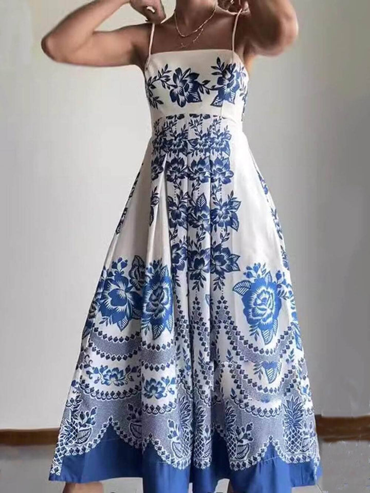 Sophie Losvallende Maxi Jurk met Bloemenprint Midi Dresses JURKJESBOETIEK 