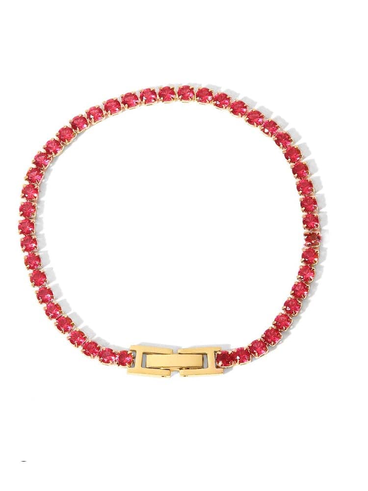 Tennis Bracelet - Raspberry Bracelets DRESS/ATELIER Red 