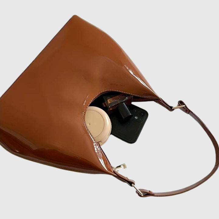 KLARA™ | Shiny Chic Tas JURKJESBOETIEK Koffie 