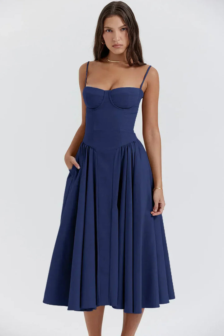 Eda Sleeveless Corset Midi Dress