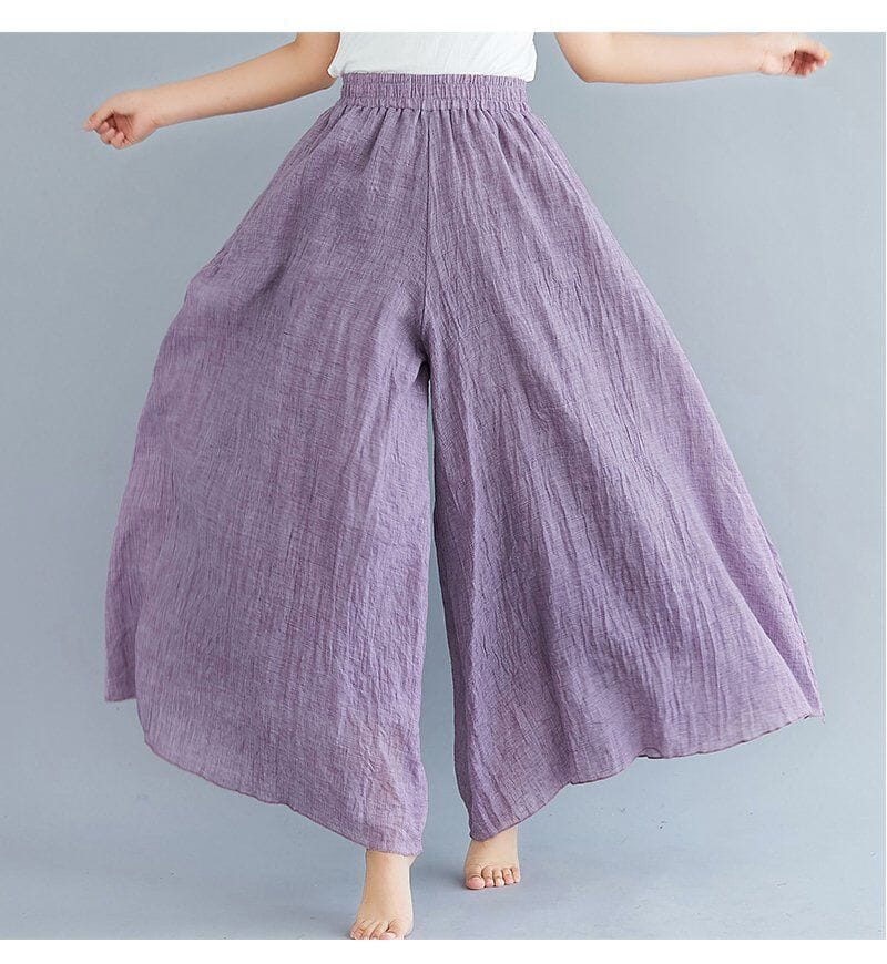 Lieve™ - Literary Cotton Linen Pants JURKJESBOETIEK Purple 85CM 