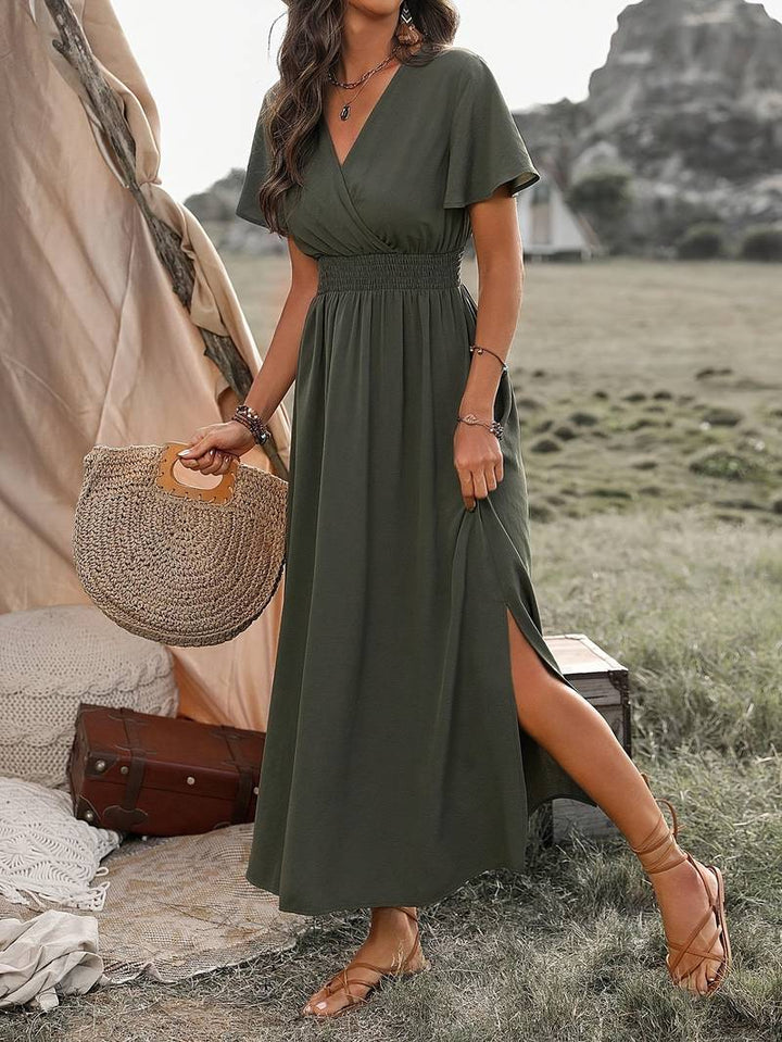 Jasmine Breezy Short Sleeved Green Dress