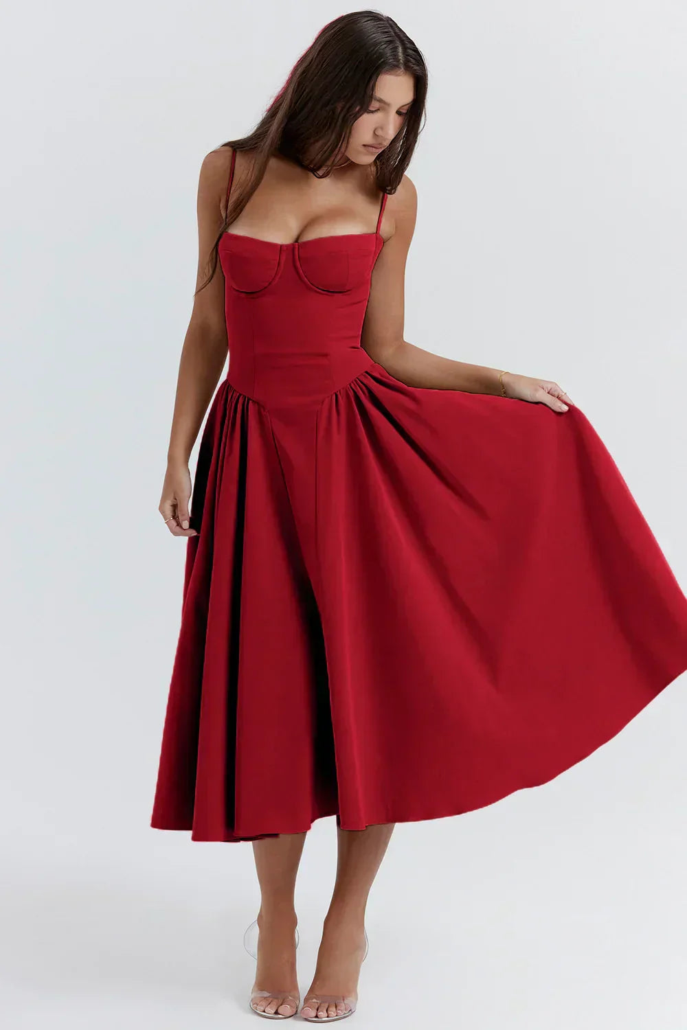 Eda Sleeveless Corset Midi Dress