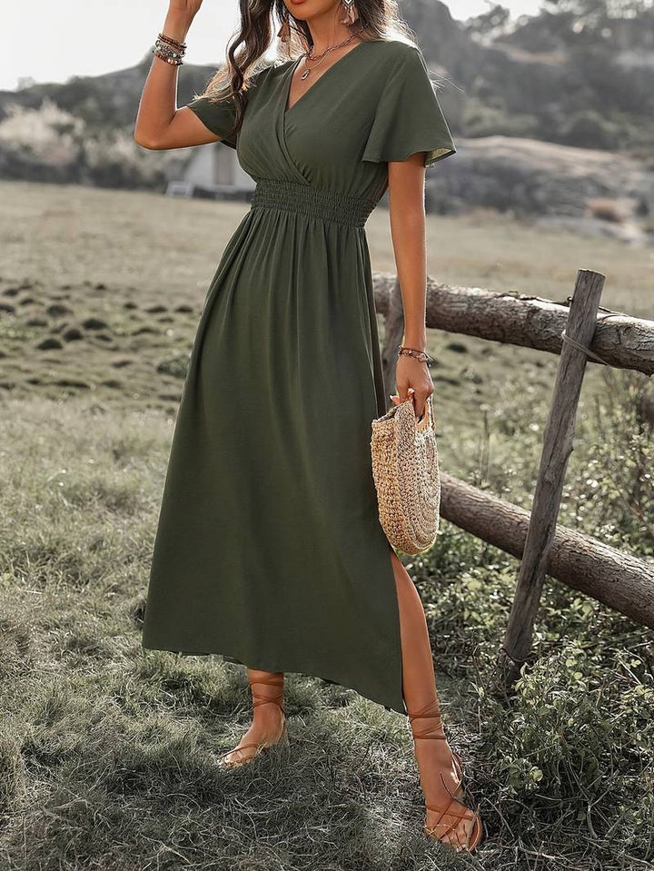 Jasmine Breezy Short Sleeved Green Dress