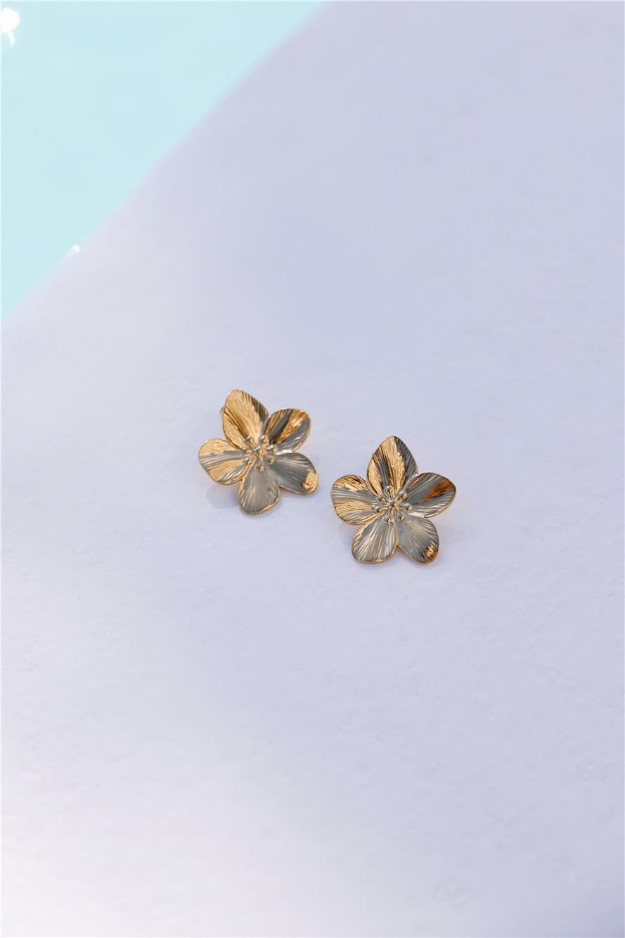 18k Gold Plated Fave Flower Earrings Gold Earrings DRESS/ATELIER One Size 