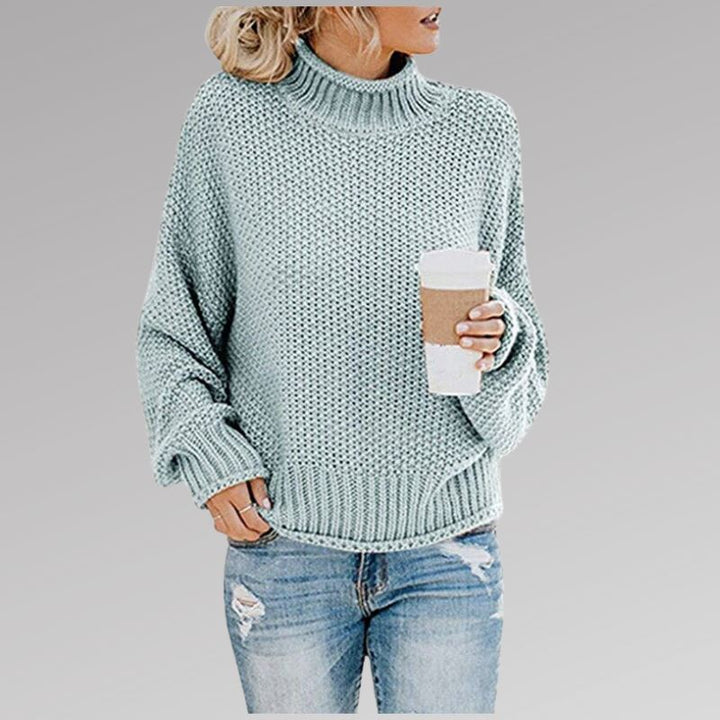 Lotte™ - Classic Knitted Sweater OLIVIA'S Baby Blue S 