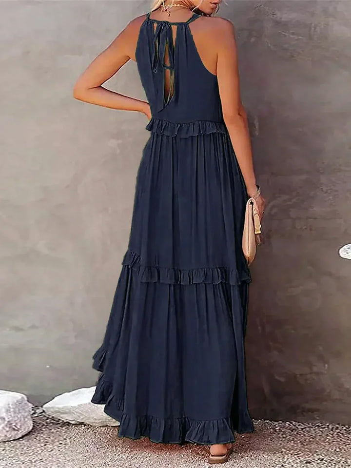 Emilia Halter Ruffle Maxi Dress