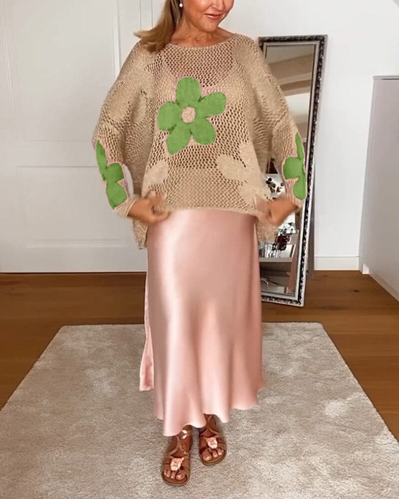 Mia™ - Ornate Floral Sweater & Skirt Sweaters & Cardigans JURKJESBOETIEK Ornate Floral Sweater (Green) S M