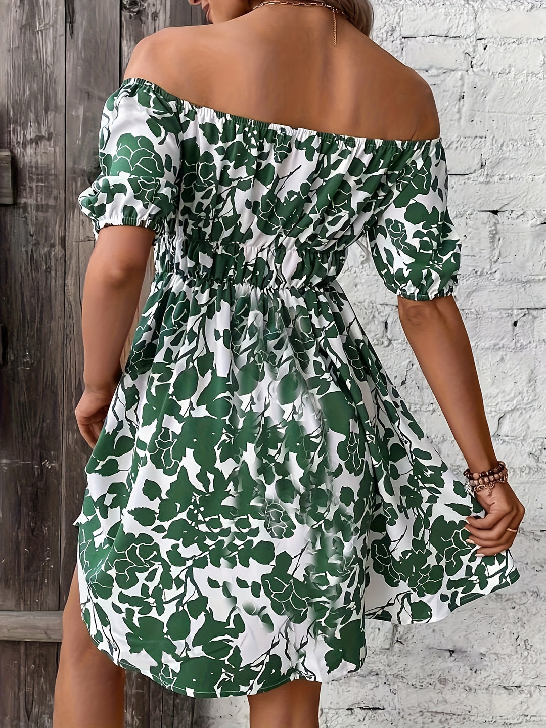 Pauline Floral Print Off Shoulder Dress