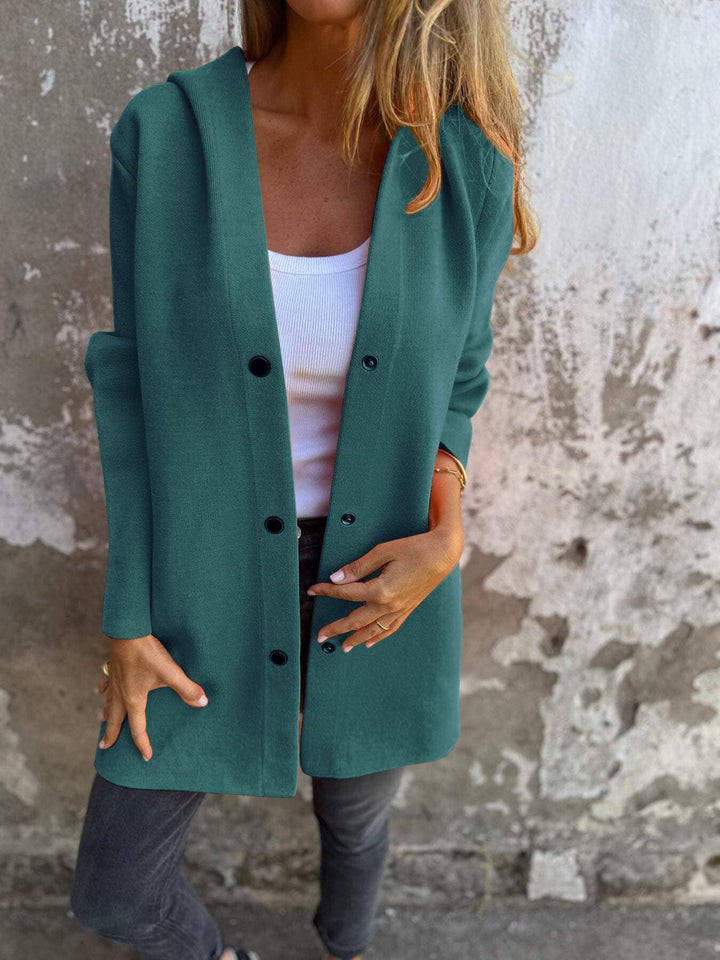 Kasey™ - Cardigan with Buttons and Hood OLIVIA'S Green S 