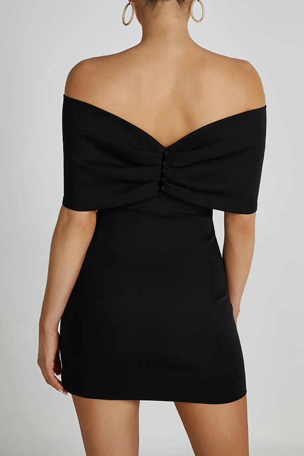 Maria Off Shoulder Bow Mini Dress