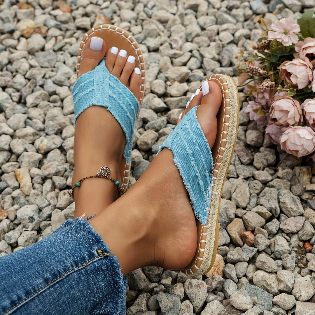 Beatrix Summer New Flat Boho Shoes SOPHIE/CLAIRE Blue 35 