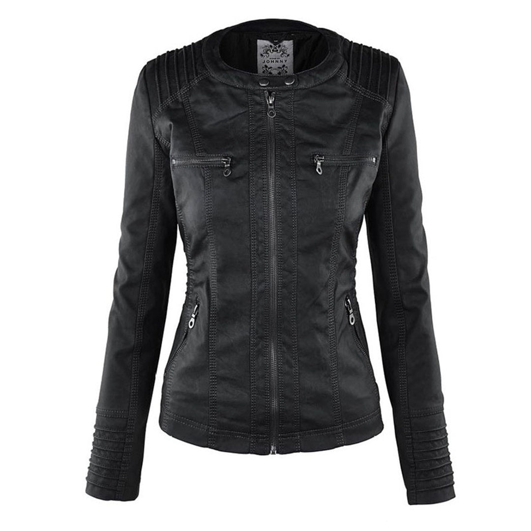 Olivia™ | Waterproof Women's Leather Jacket with Hood