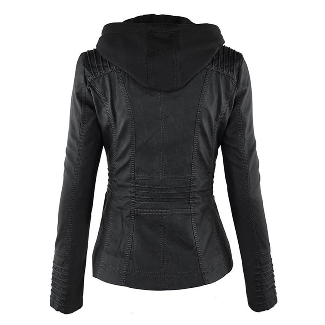 Olivia™ | Waterproof Women's Leather Jacket with Hood