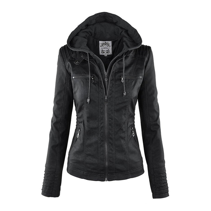 Olivia™ | Waterproof Women's Leather Jacket with Hood