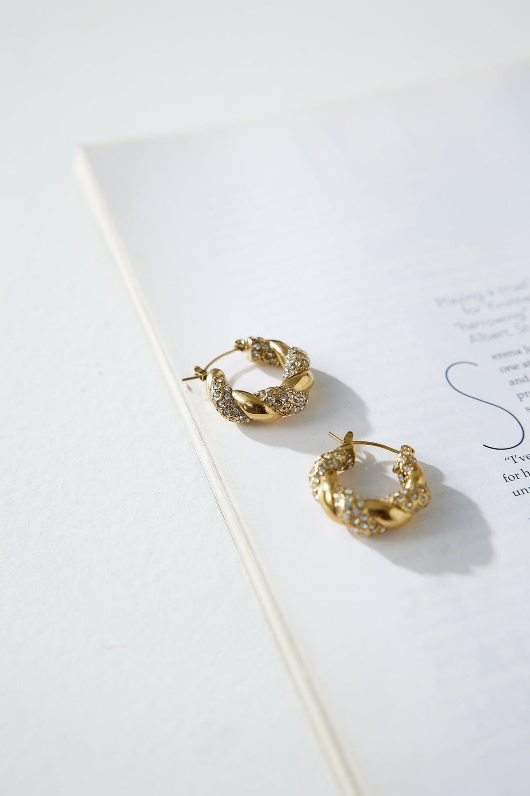 18k Gold Plated Crystal Lover Earrings Gold Earrings DRESS/ATELIER 