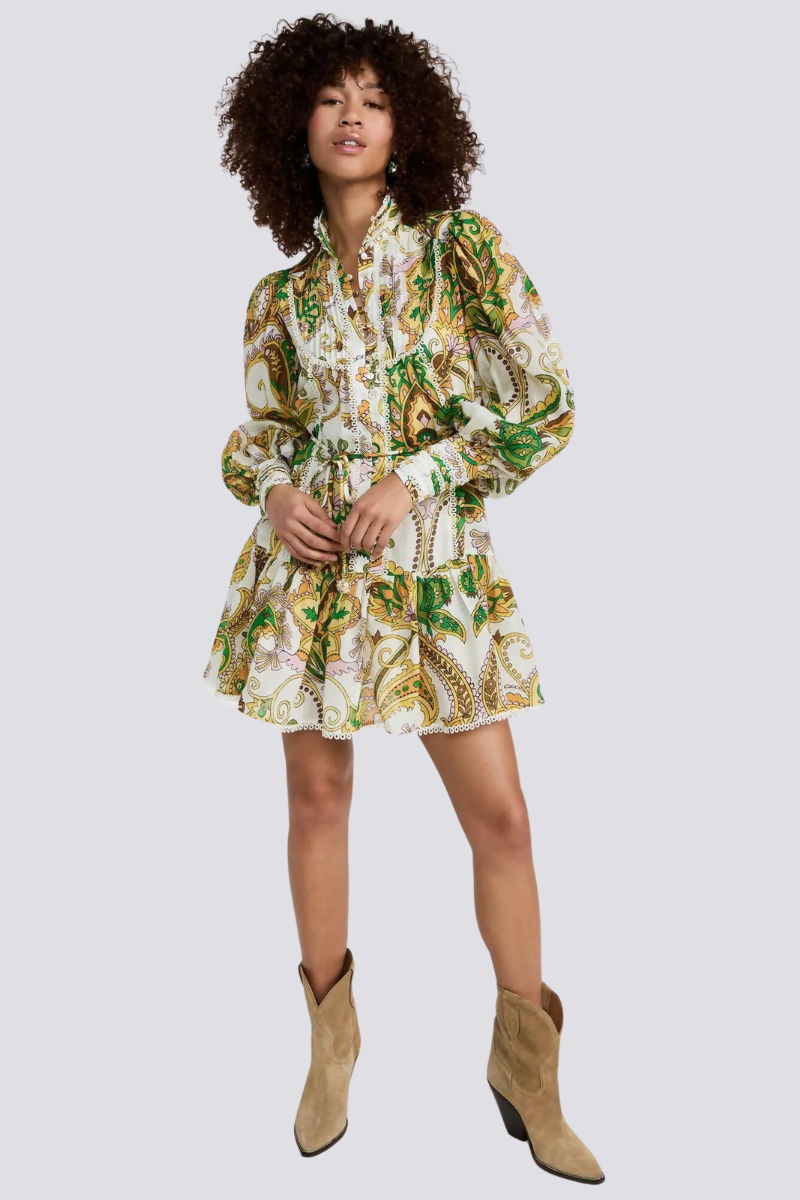 Clarisse Balloon Sleeve Ruffle Mini Dress