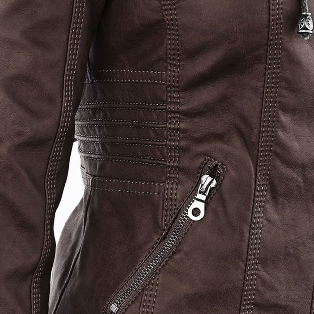 Olivia™ | Waterproof Women's Leather Jacket with Hood