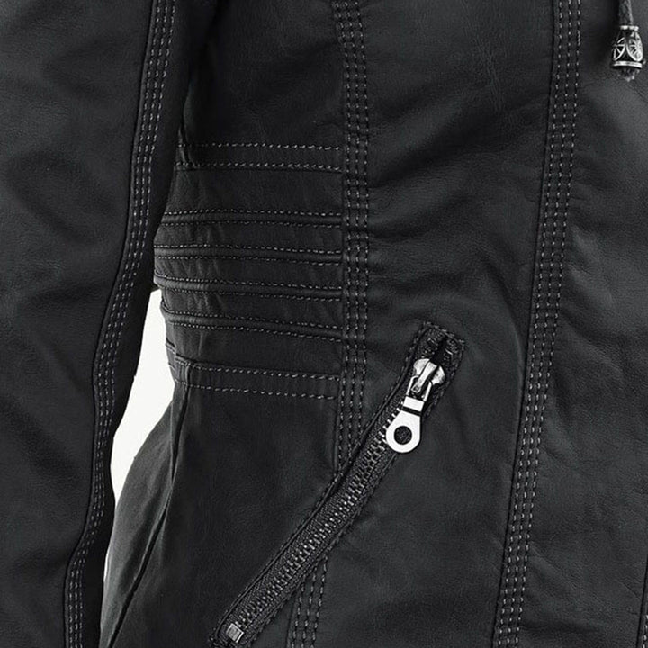 Olivia™ | Waterproof Women's Leather Jacket with Hood