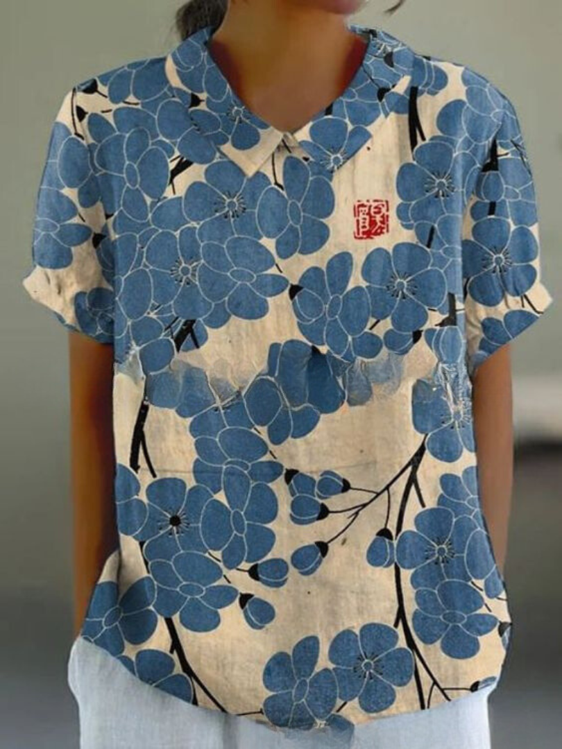 Flora Floral Shirt with flowers