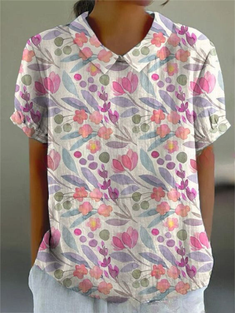 Flora Floral Shirt with flowers