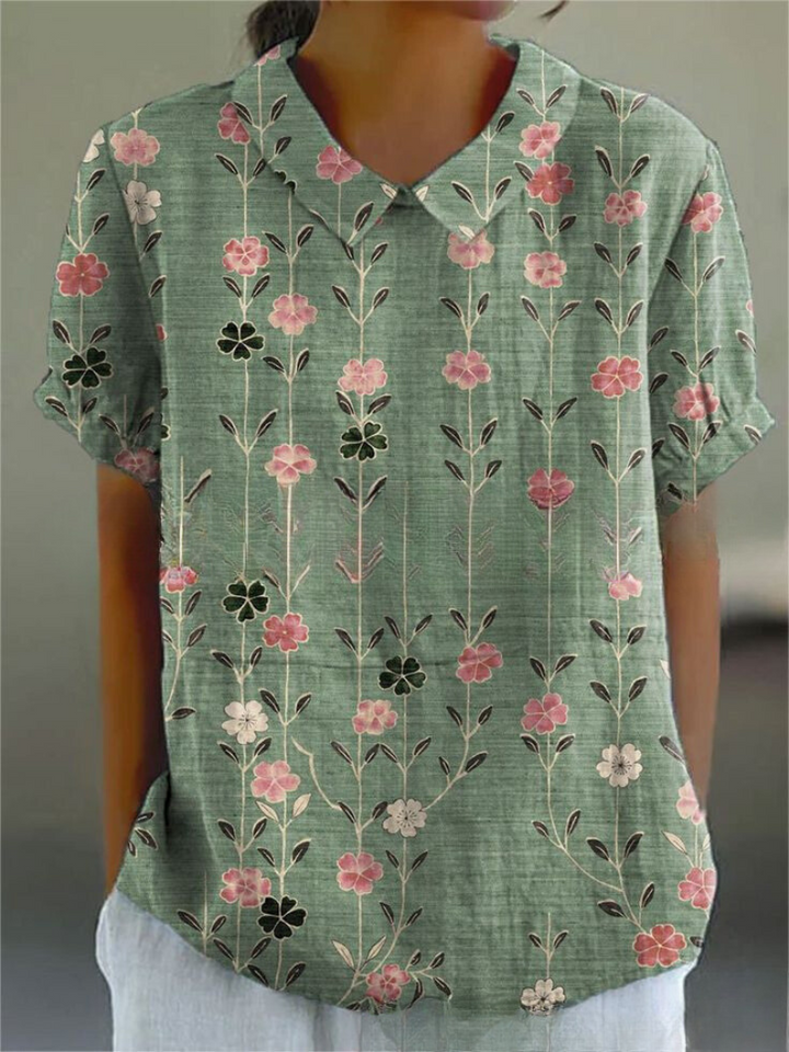 Flora Floral Shirt with flowers