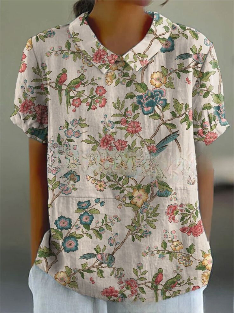 Flora Floral Shirt with flowers