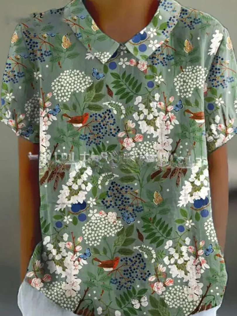 Flora Floral Shirt with flowers