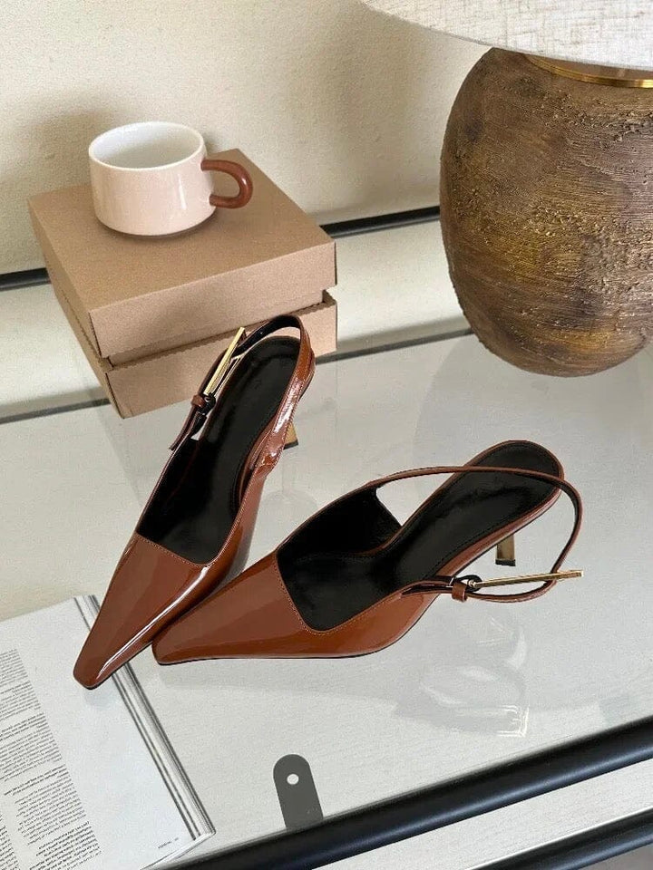 Zaryna Padded Slingback Heels autumn DRESS/ATELIER Brown 3 