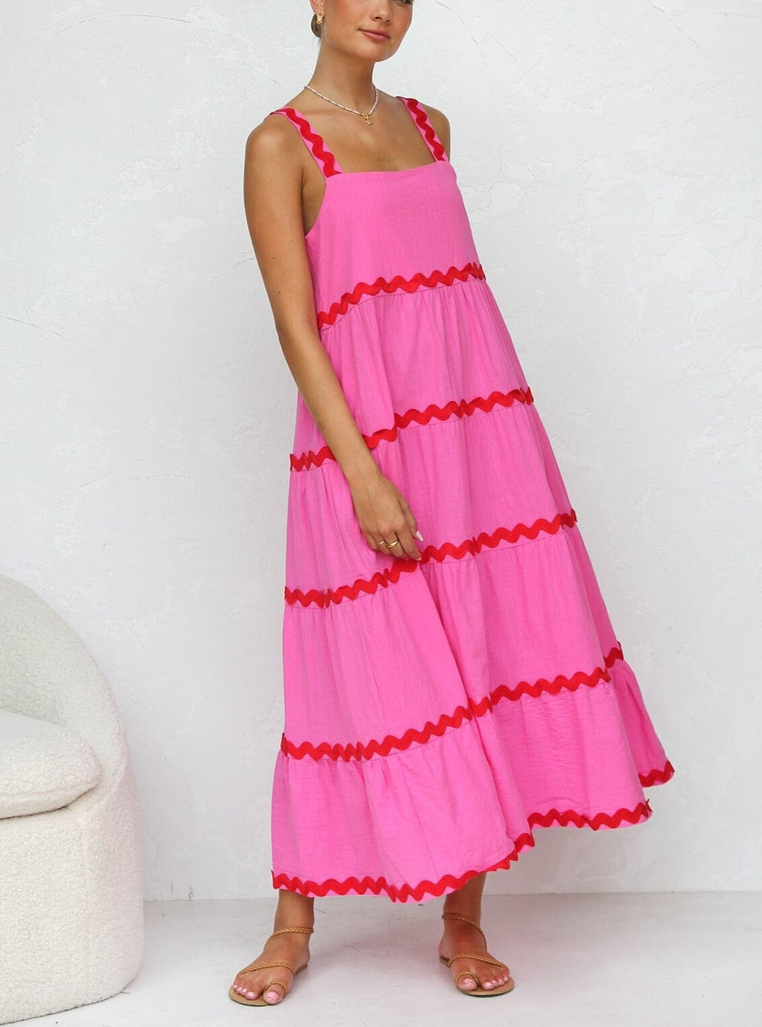 Inari Roze Midi Jurk Maxi Dresses JURKJESBOETIEK 