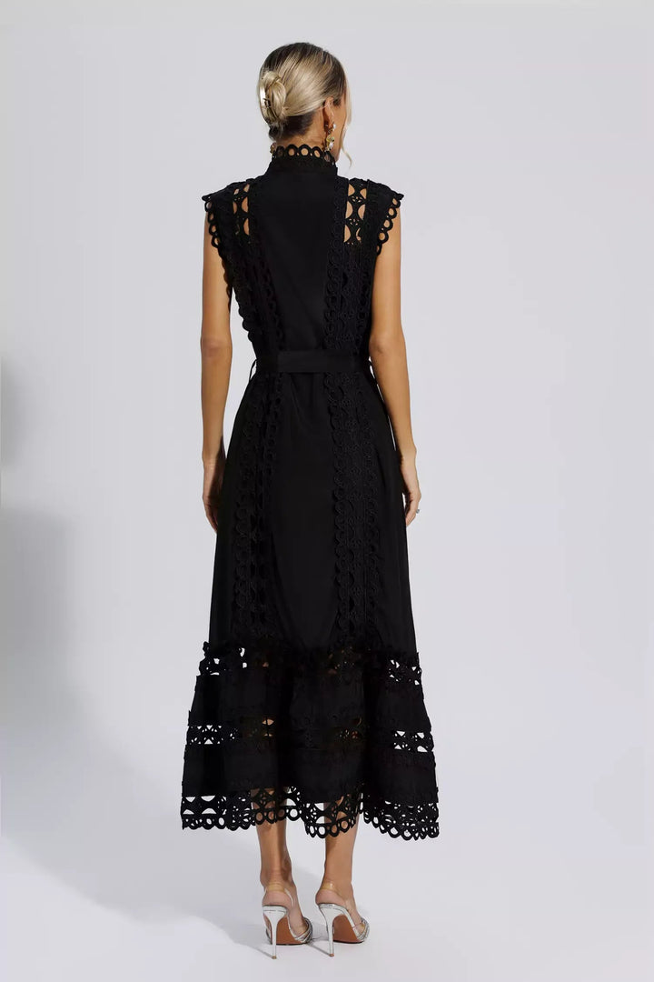 Erica Black Sleeveless Hollow Maxi Dress Dress DRESS/ATELIER 