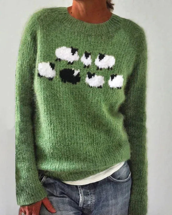 Maud™ - Retro Autumn Sweater Clothing OLIVIA'S Green S 