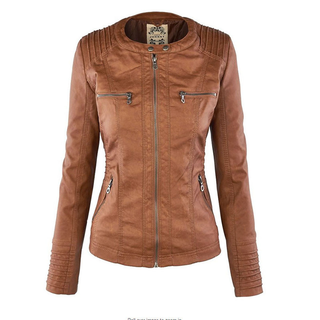 Olivia™ | Waterproof Women's Leather Jacket with Hood