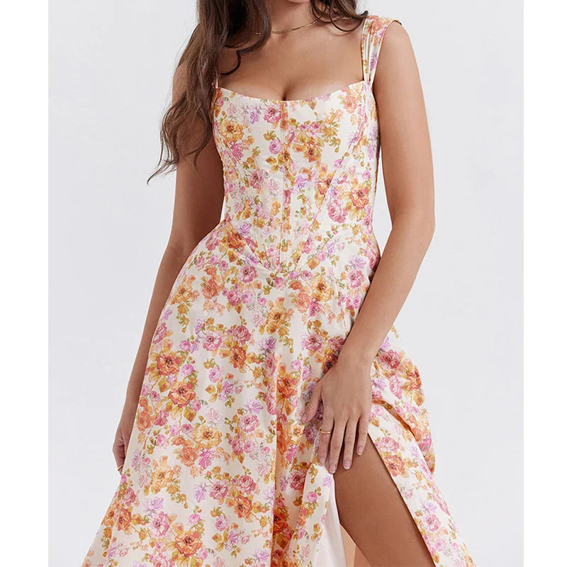 Freya Floral Corset Midi Dress Dresses SOPHIE/CLAIRE 