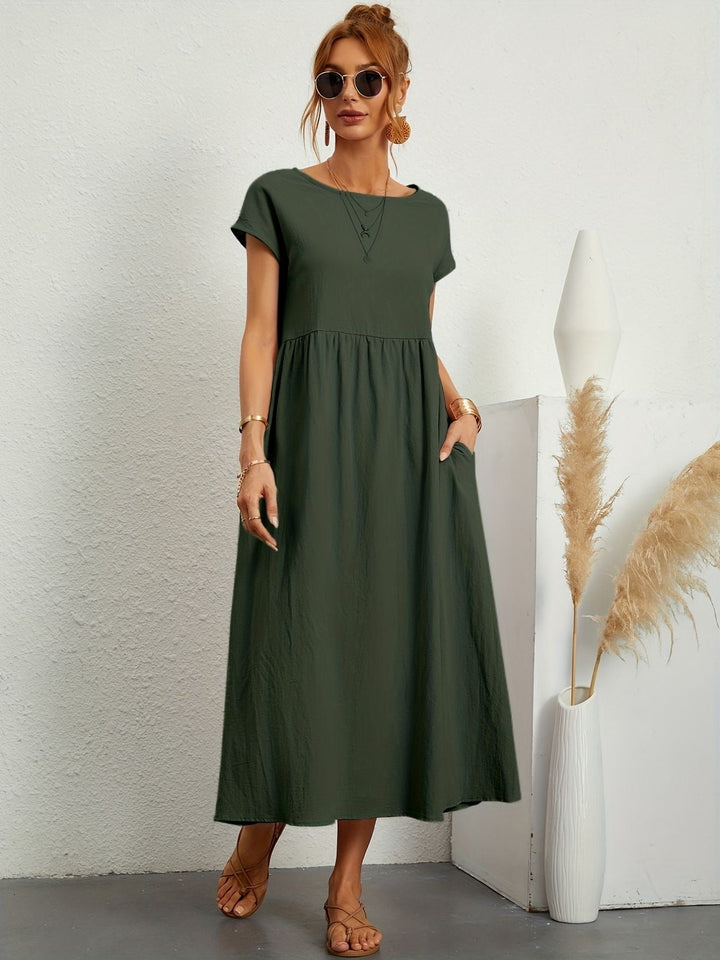 Celeste Elegant Casual Dress SOPHIE/CLAIRE Green S 