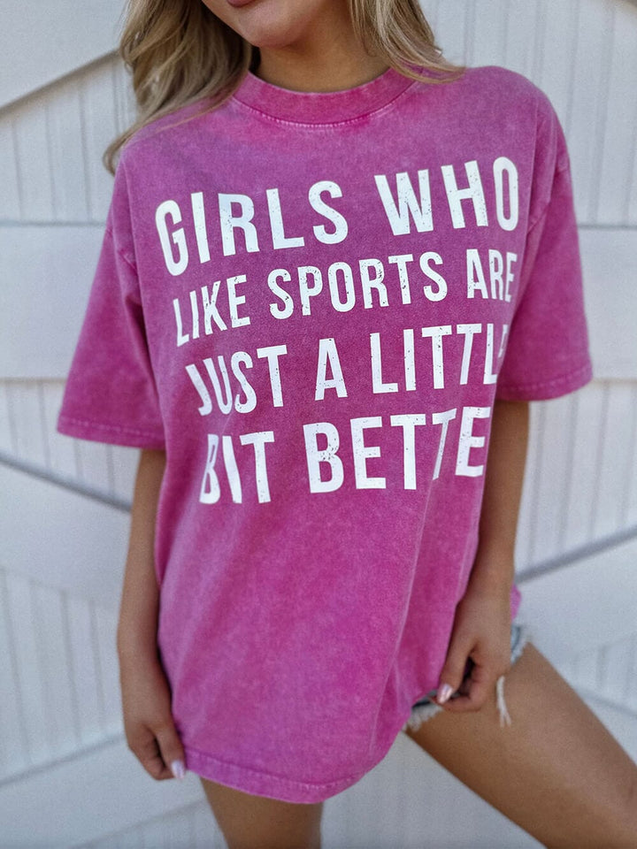 Sporty Graphic T-shirt T-Shirt JURKJESBOETIEK Pink S 