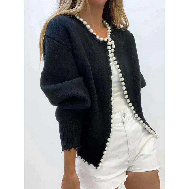 Milena™ - Cardigan met Parels en Rips Cardigans JURKJESBOETIEK 