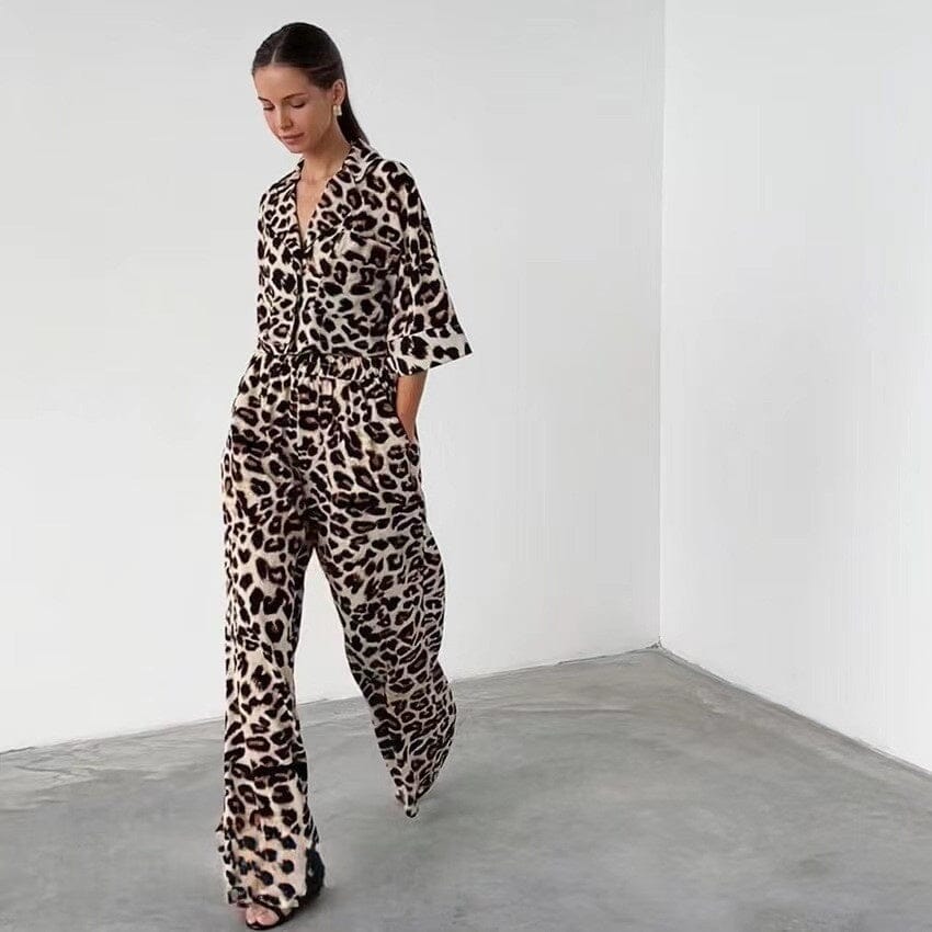 Fay Leopard print top and pants Pants Set JURKJESBOETIEK 